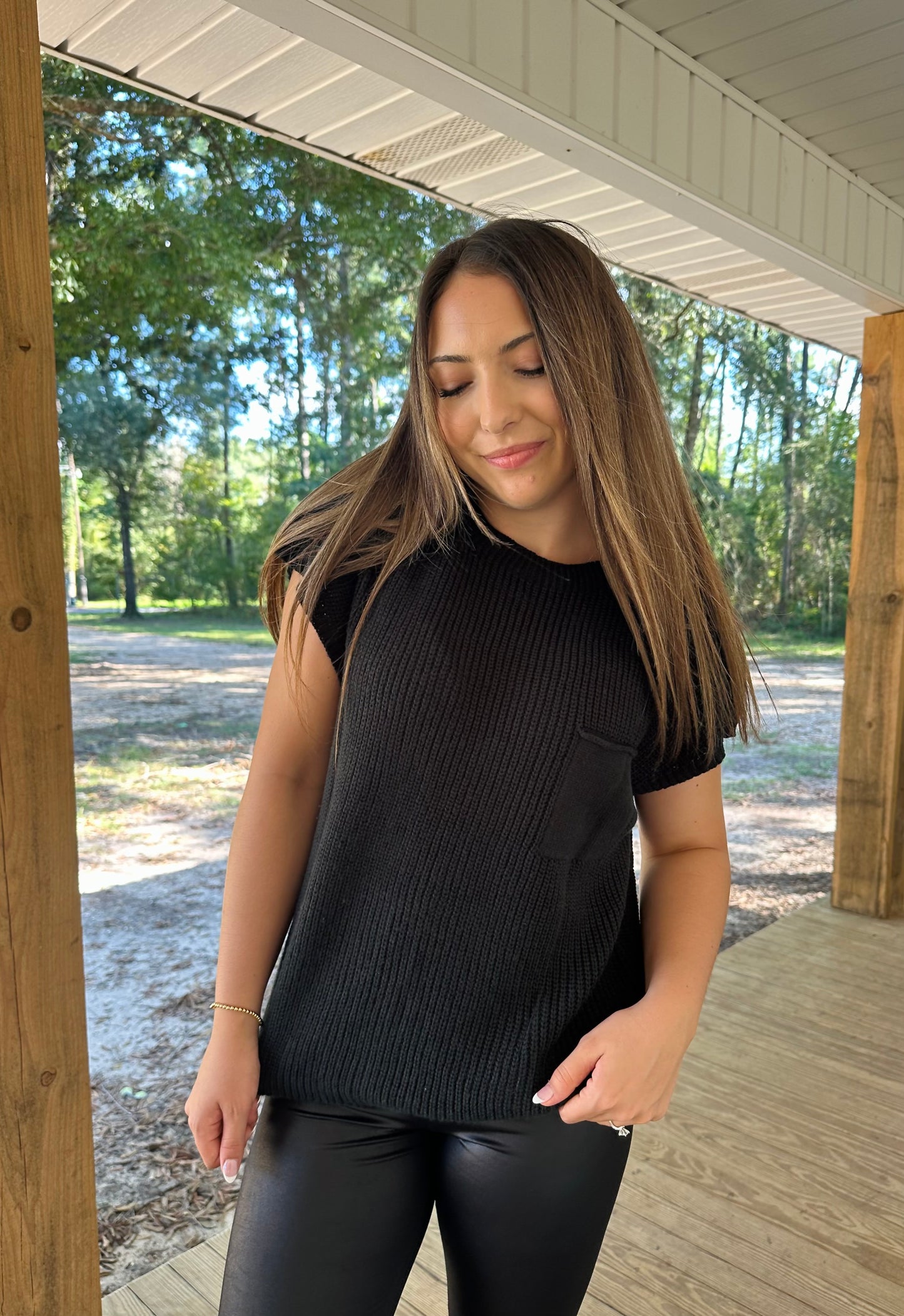 Black Knit Top