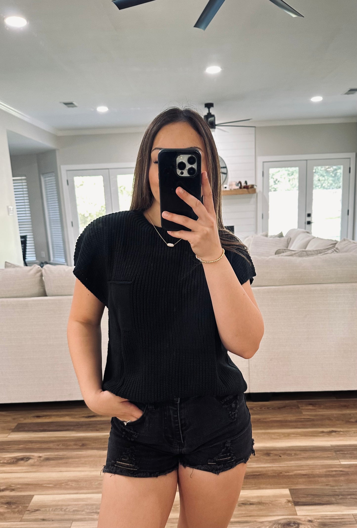 Black Knit Top